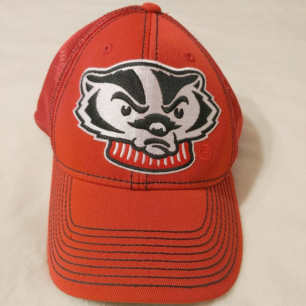 Red Wisconsin Badger Adidas Baseball Hat - Adult size S/M